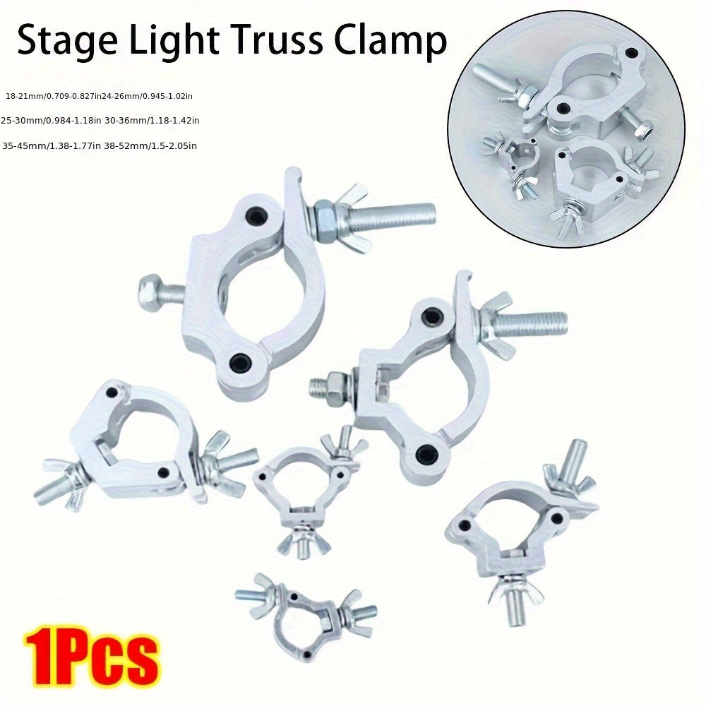 1pc Abrazadera de Aleación de Aluminio para Luces de Escenario, Soporte Rápido y Duradero con Clip, Ganchos Colgantes Plateados 18-21mm 38-52mm para LED PAR, Spotlights y Cabezales Móviles