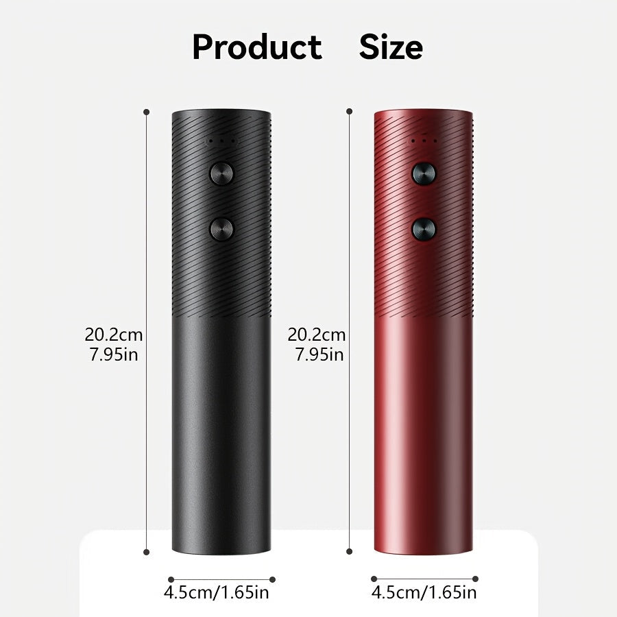 Abrebotellas eléctrico, recargable por USB, abridor de botellas automático reutilizable con un solo botón, un regalo adecuado para el hogar, la cocina, las fiestas y las bodas (negro/rojo)
