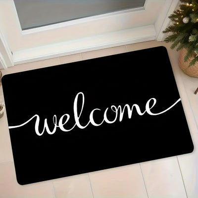 1 pieza de alfombrilla de bienvenida - Antideslizante, resistente al desgaste, fácil de limpiar, alfombrilla rectangular para interiores y exteriores, entrada, patio, áreas de alta circulación, lavable en máquina, alfombrilla de bienvenida para interiore