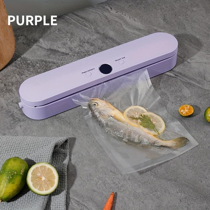 Máquina de sellado al vacío inalámbrica portátil, recargable por USB con batería de alta capacidad de 1500mAh, bomba de alta potencia para cerrar la frescura, ideal para alimentos, snacks, carne, frutas, verduras, diseño de ahorro de espacio, tensión de