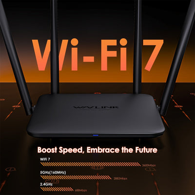 WAVLINK BE3600 Router Wi-Fi 7, Enrutador Dual Band para Juegos con MLO, Tecnología Multi-Rus, Modo EverythingMesh/Router/AP/Repetidor, WiFi Invitado, QoS y VPN Avanzada para Hogar