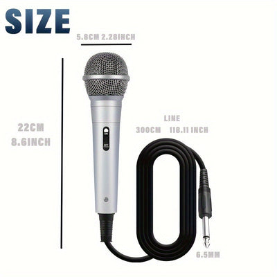 Micrófono dinámico profesional con cable, ideal para karaoke, canto e instrumentos musicales - Audio de alta calidad y uso versátil
