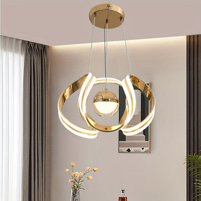 1 pieza de moderno candelabro LED con luz que cambia de color tri-color, acabado de metal pulido, montaje semi-inclinado, dirección de luz ascendente y descendente, hardware de instalación incluido, para bar, hotel, restaurante - opciones doradas/platead