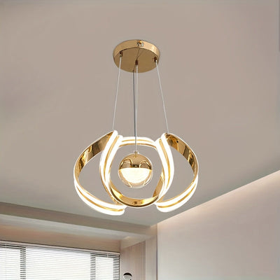 1 pieza de moderno candelabro LED con luz que cambia de color tri-color, acabado de metal pulido, montaje semi-inclinado, dirección de luz ascendente y descendente, hardware de instalación incluido, para bar, hotel, restaurante - opciones doradas/platead