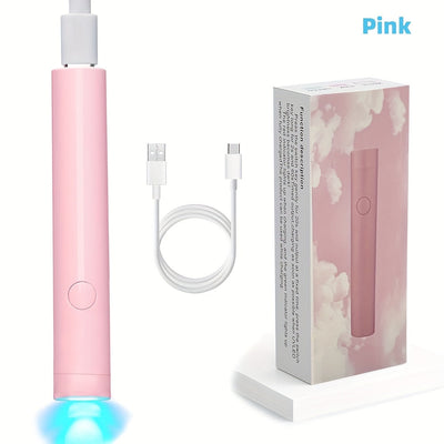 Lámpara de uñas LED con bolígrafo, portátil, para manicura, luz seca para uñas, blanco, para un dedo, lámpara de curado de gel LED, linterna mini, lámpara de uñas seca portátil.