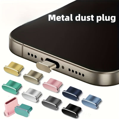 Protector de polvo de aleación de aluminio ajustado perfectamente para iPhone - Material de metal, protector de polvo con interfaz Type-C para iPhone 16 Pro Max y 15 Pro Max, regalo perfecto para ocasiones especiales