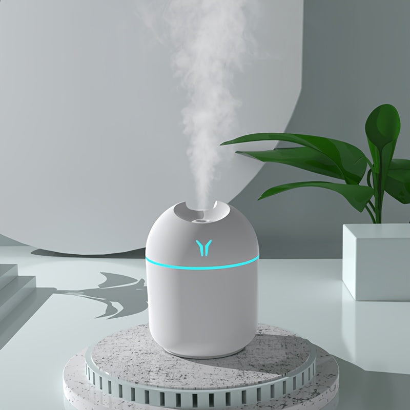 1pc Difusor de Aromas y Humidificador de Aceites Esenciales con Luz Nocturna Colorida y Alimentado por USB - Mejora la Frescura de la Habitación y la Salud de las Plantas, Disponible en Blanco, Verde Menta, Rosa, Diseño Compacto para el Hogar, Oficina o