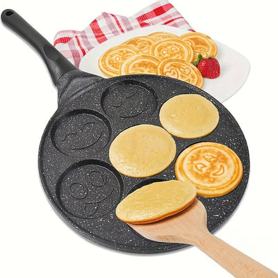 Sartén de panqueques de 7 tazas con molde de waffle - Aleación de aluminio duradera, perfecta para hacer panqueques esponjosos, waffles y blinis, ideal para uso doméstico y en restaurantes, panqueques de calidad de restaurante | Diseño decorativo de panq