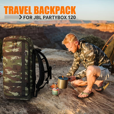 1 mochila PartyBox 120 para altavoz - Estuche de viaje resistente de poliamida con correas ajustables, ideal para sistema de sonido portátil, accesorios para eventos | Bolso con correa ajustable | Mochila duradera
