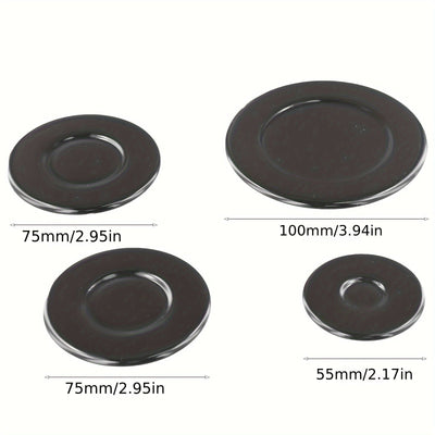 Paquete de 4 Cubiertas para Quemadores de Estufa de Gas Sabauf - Elegantes en , Duraderas y Fáciles de Limpiar, Ideales para Uso Doméstico 55mm 1pz + 75mm 2pzs + 100mm 1pz
