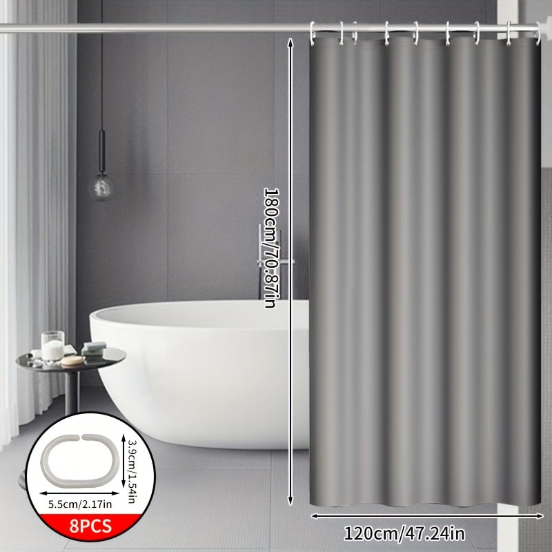 Conjunto de cortinas de ducha decorativas de color gris puro, cortina de ducha de alta gama y elegante, cortina de puerta de partición de baño, cubierta de ducha, cortina de ducha de partición de baño.