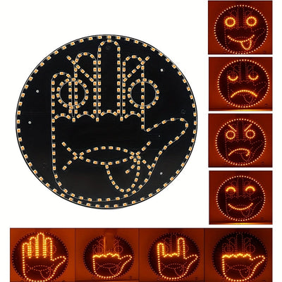 1pc Luces de gestos y expresiones LED para coche - Lenguaje de señas, sensor de infrarrojos, inalámbrico, no necesita batería, 36V o inferior, prevención de ira vial, accesorio de coche moderno, regalo perfecto para conductores, Luces LED para coche