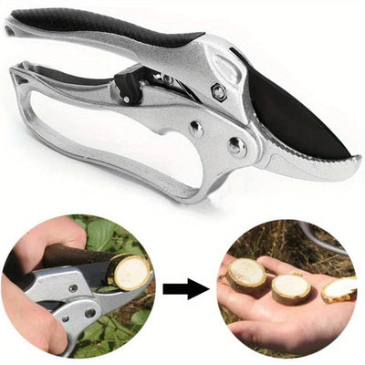 Tijeras de jardín con ratchet - Tijeras de jardín ligeras de aluminio, especializadas para podar frutales y ahorrar esfuerzo al cortar plantas, tijeras de mano esenciales para el jardinerismo
