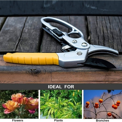 Tijeras de Podar de Jardín con Carraca Profesional de 20.32cm - Diseño de Yunque de 3 Etapas para 5 Veces Más Potencia de Corte, Ideales para Manos Débiles