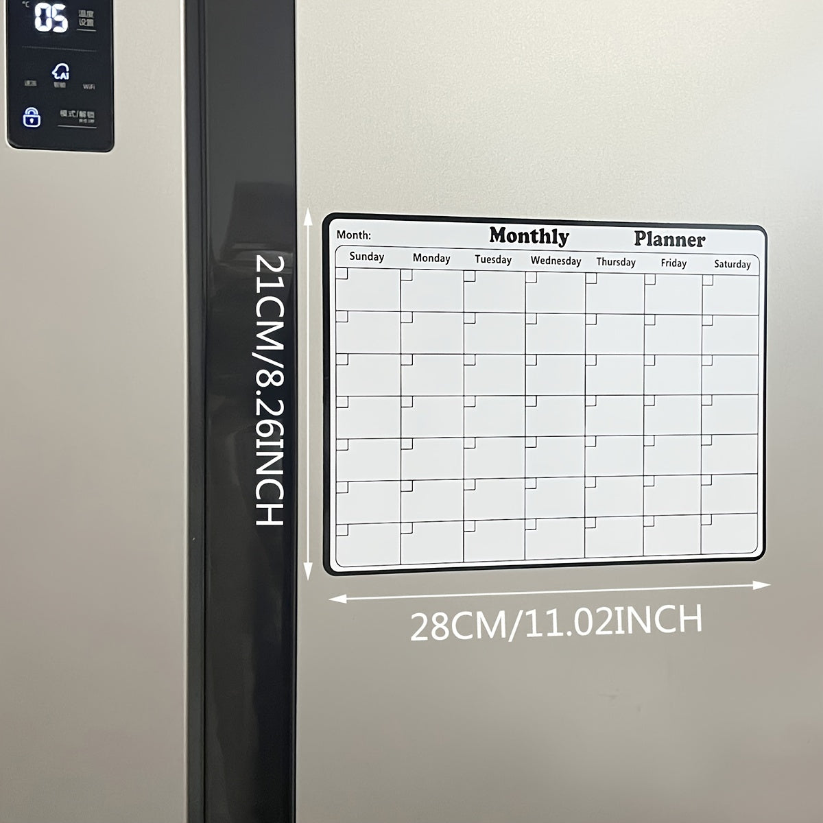 1pieza Imán de refrigerador Pizarra de notas adhesivas, borrable, suave, rectangular, de caucho, con calendario semanal Recordatorio para refrigerador