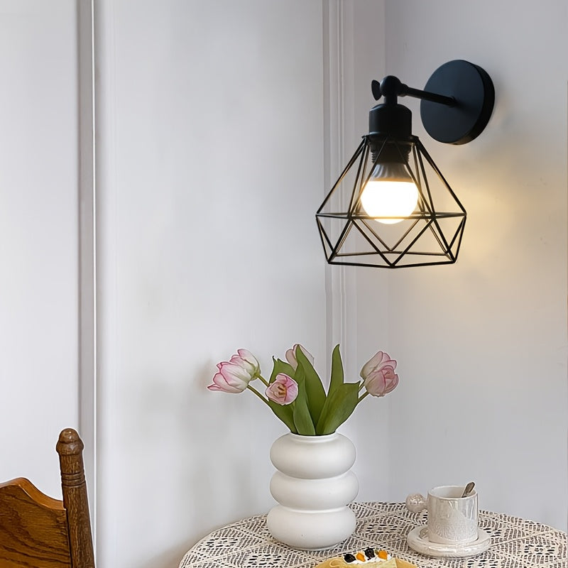 2 piezas de luces de pared ajustables de ángulo vintage rústico negras, base de bombilla E27, montaje semienterrado para sala de estar, escalera, pasillo, dormitorio y cabecera (bombillas no incluidas)