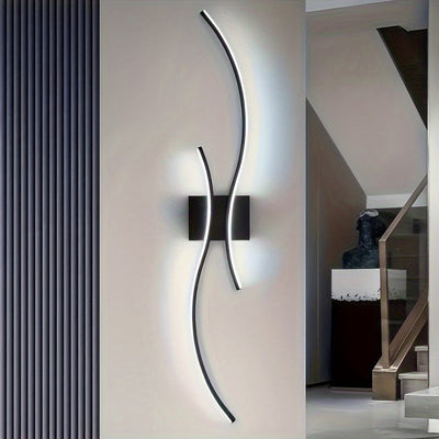 1 Lámpara de Pared LED con Diseño Moderno Ondulado - Iluminación Semiempotrada con Pantalla Metálica Desmontable, Ideal para Salas, Dormitorios, Pasillos, Escaleras, Decoración del Hogar, Hoteles, Centros Comerciales y Espacios Comerciales, Incluye Herra