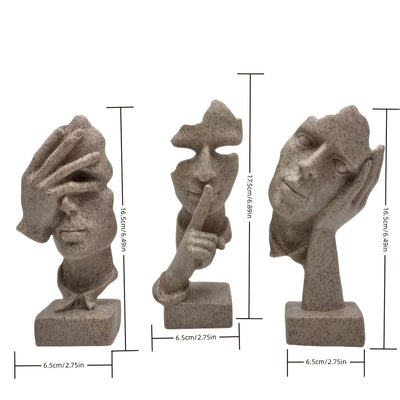 Conjunto de 3 piezas de decoración de escritorio abstracta y creativa, adecuado para decoración multifuncional interior y exterior, mostrador de oficina, decoración de estantería de estudio y hogar
