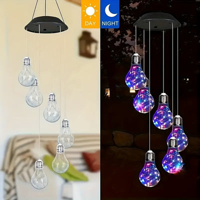 Luces solares LED para exteriores con campanas - Diseño de globo azul y púrpura vibrante, cable de cobre duradero, ideal para decoraciones navideñas en interiores y exteriores, jardín, terraza, fiestas, Acción de Gracias, Navidad, Halloween, Día de San V