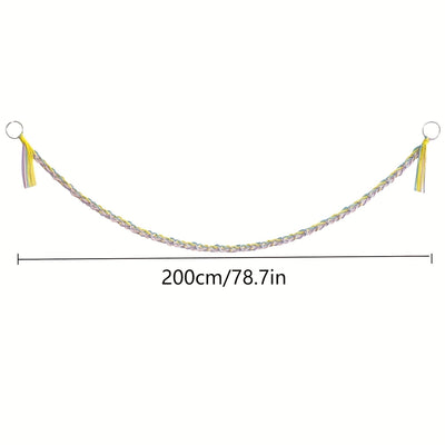 Almacenamiento de Juguetes de Tela Coral con Cuerda Colgante y Bolsa de Red Tejida - Organizador Multiusos para Sombreros, Calcetines y Decoración de Habitaciones Infantiles, Cadena Decorativa, Diseño Divertido | Construcción Resistente