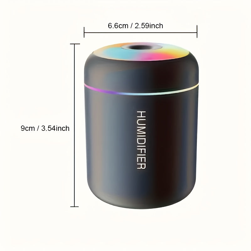 1 Humidificador de color cambia con alimentación USB - Crea un ambiente relajante con aire refrescante y purifica tu habitación, adecuado para el hogar, dormitorio, decoración de sala de estar, humidificador de dormitorio | Regalo de Día del Padre, Día d