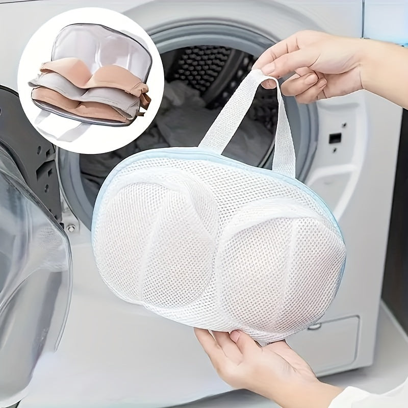 1pc Bolsas de Lavado Blancas para Sujetadores y Ropa Interior - Bolsas de Lavandería con Cierre de Cremallera, Diseño en Malla Evita la Deformación, Apto para Todos los Tamaños y Tipos de Copas, Poliéster Duradero, Accesorio para el Cuidado de Lencería,