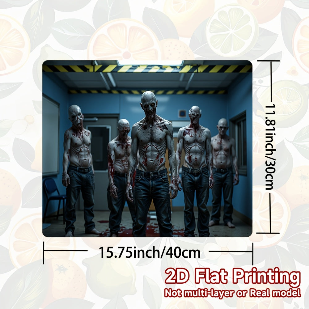 1pc Alfombrilla para Estufa de Halloween - Temática Apocalipsis Zombie con Doctores Mutantes y Pacientes, Protector Antideslizante para Cocinas a Gas/Eléctricas, Horno/Lavadora/Secadora - Decoración Fácil de Limpiar para Fiestas de Halloween y Terror, Di