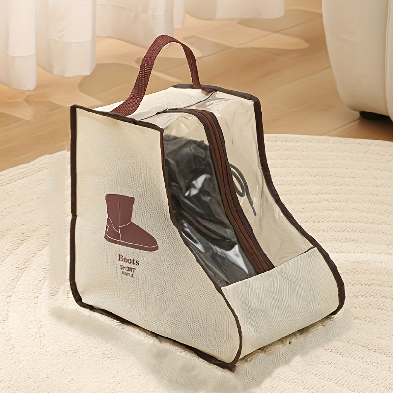 Bolsa de Almacenamiento Multifuncional para Botas con Asa: Transparente, Antipolvo y Protector de Zapatos Adecuado para Botas Altas y Cortas - Diseño Ligero, Organizadores Colgantes
