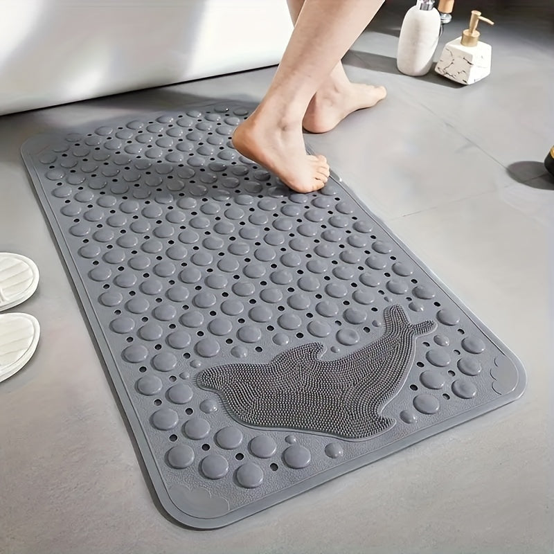 1pc Alfombra Antideslizante para Baño, Tapetes de Ducha con Ventosas, Alfombrilla Anti-Caída Lavable a Máquina con Agujeros de Drenaje, Alfombra de Masaje para Pies en la Ducha, Alfombra Doméstica para Suelo con Ventosas