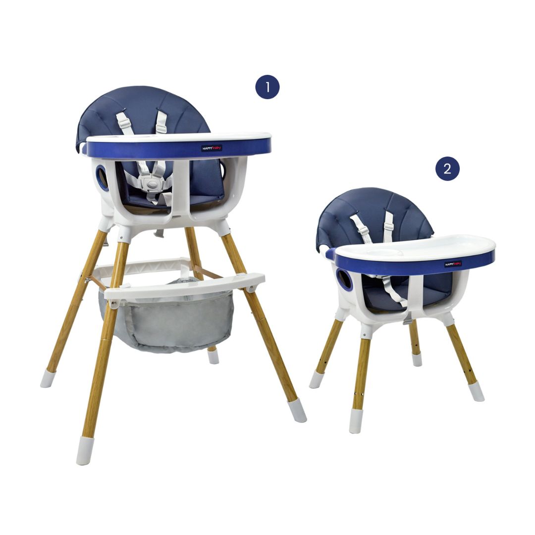 SILLA COMEDOR BEBÉ 2 EN 1 ROCK HAPPY BABY AZUL -