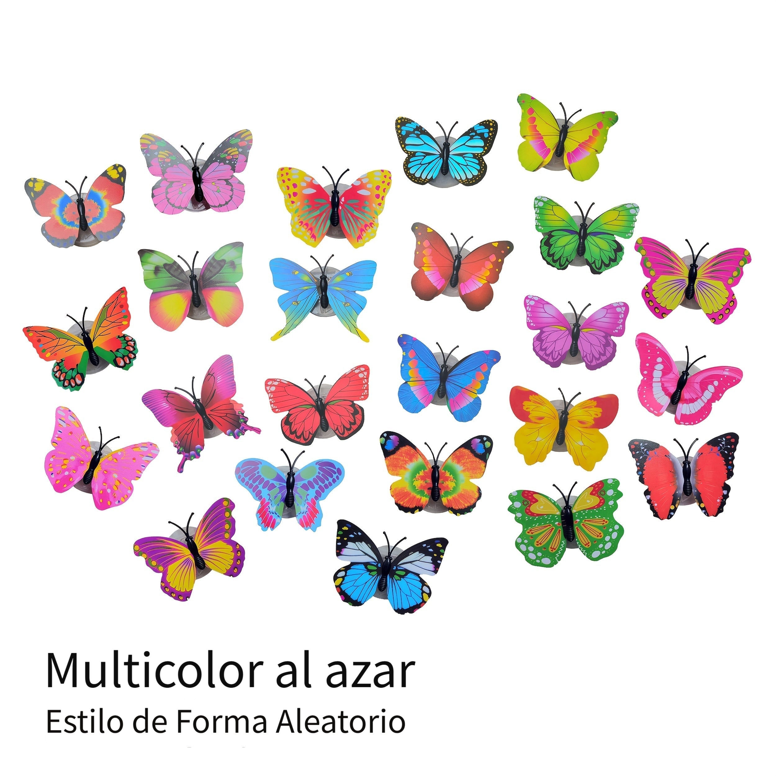 Luz nocturna LED de mariposa 3D, luces de vinilo de plástico multicolor para jardín, patio, césped, fiesta, decoración festiva, uso interior y exterior, incluye 3 pilas de botón