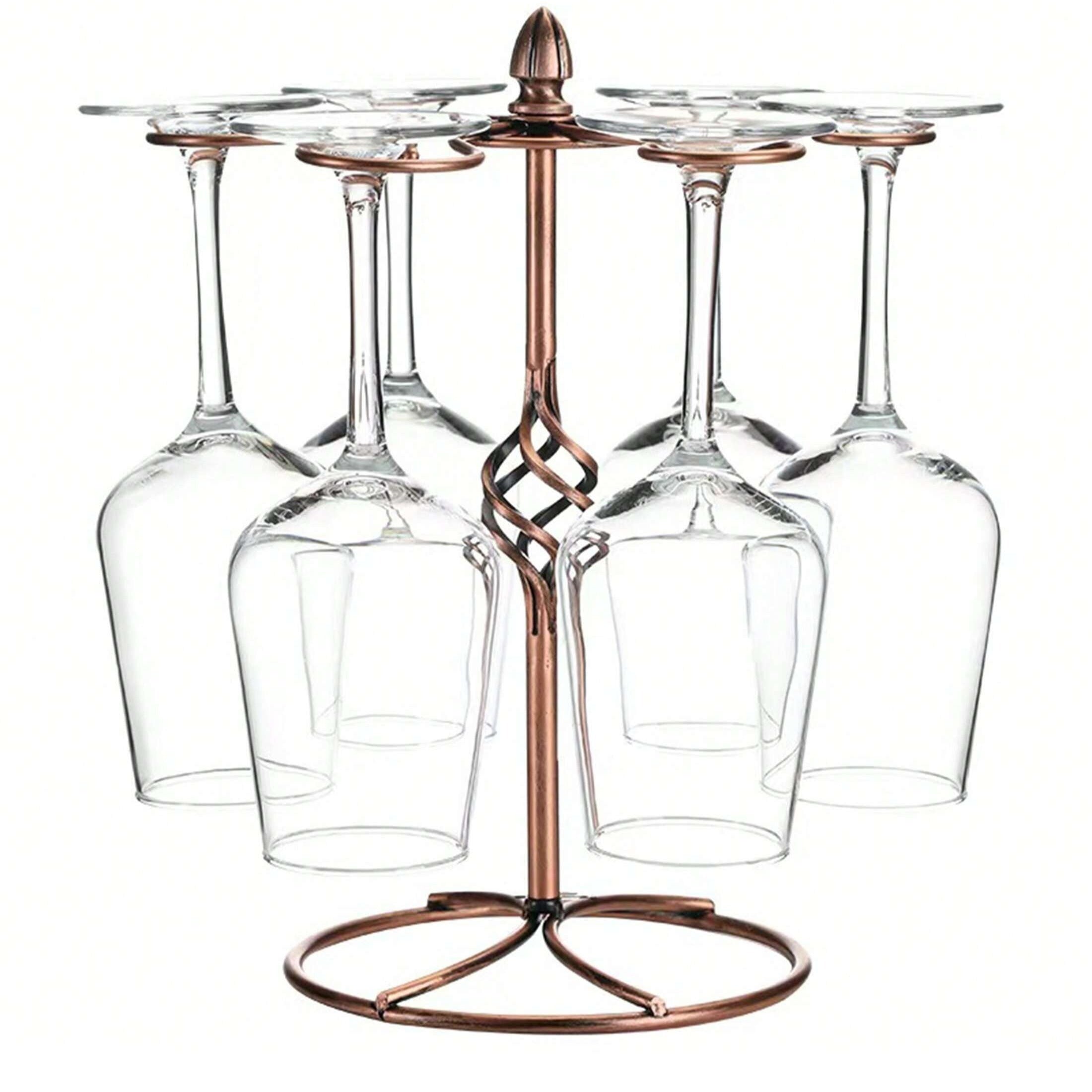 1pc Estilo Europeo Soporte de Vino Tinto Rojo Soporte de Vino Colgante Soporte de Vidrio de Pie Alto Soporte de Exhibición Invertido Soporte de Vino