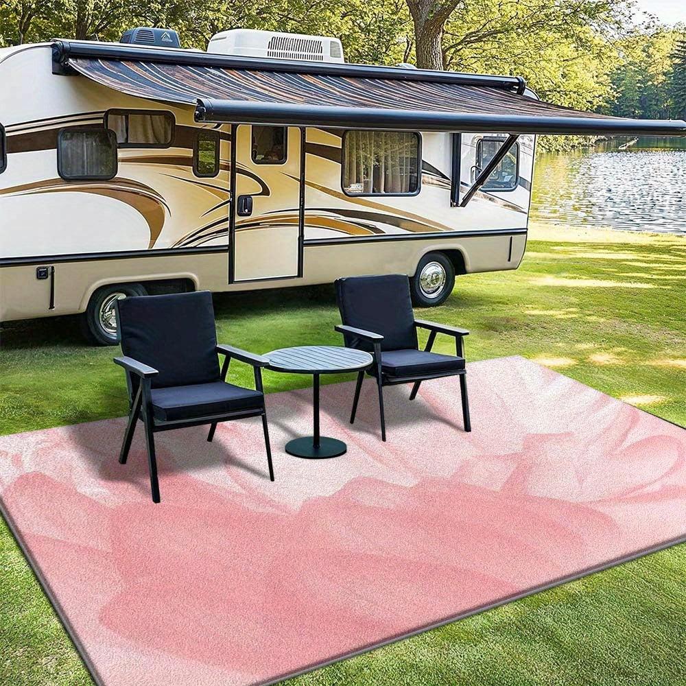 Alfombra de Terciopelo 851g/m² Minimalista para Camping al Aire Libre, Diseño Geométrico Ultra Suave y Lavable a Máquina - Decoración Lujosa y Ligera para Interiores/Exteriores en Color Crema Francés