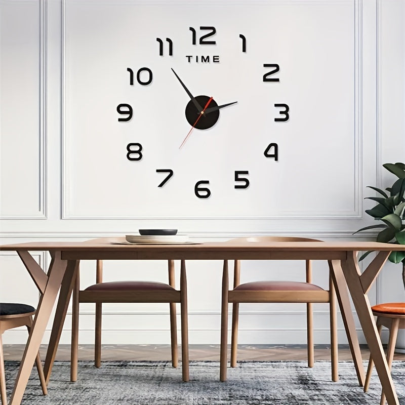 [Reloj Luminoso Silencioso de Pared] Reloj de Pared de Acrílico Luminoso Silencioso 1ud - Funciona con Batería, Números que Brillan en la Oscuridad, Instalación Fácil de Hacer Tú Mismo - Decoración para Sala de Estar y Dormitorio