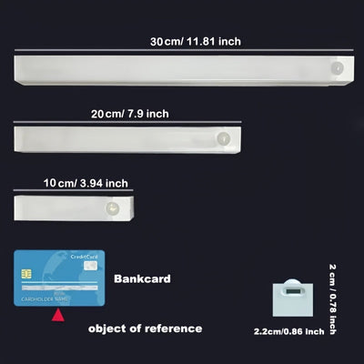 6 luces LED con sensor de movimiento recargables por USB, montaje magnético - 10cm/20cm/30cm, blanco cálido/frío, iluminación inalámbrica para cocina, clóset, escaleras y pasillos, activación por movimiento | Diseño elegante LED | Configuración inalámbri