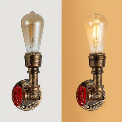 Apliques de Pared de Tubo Industrial - 1/2pcs Luces Metálicas Vintage para Dormitorio, Pasillo, Estudio - Bombilla E27 Incluida, Fácil Instalación