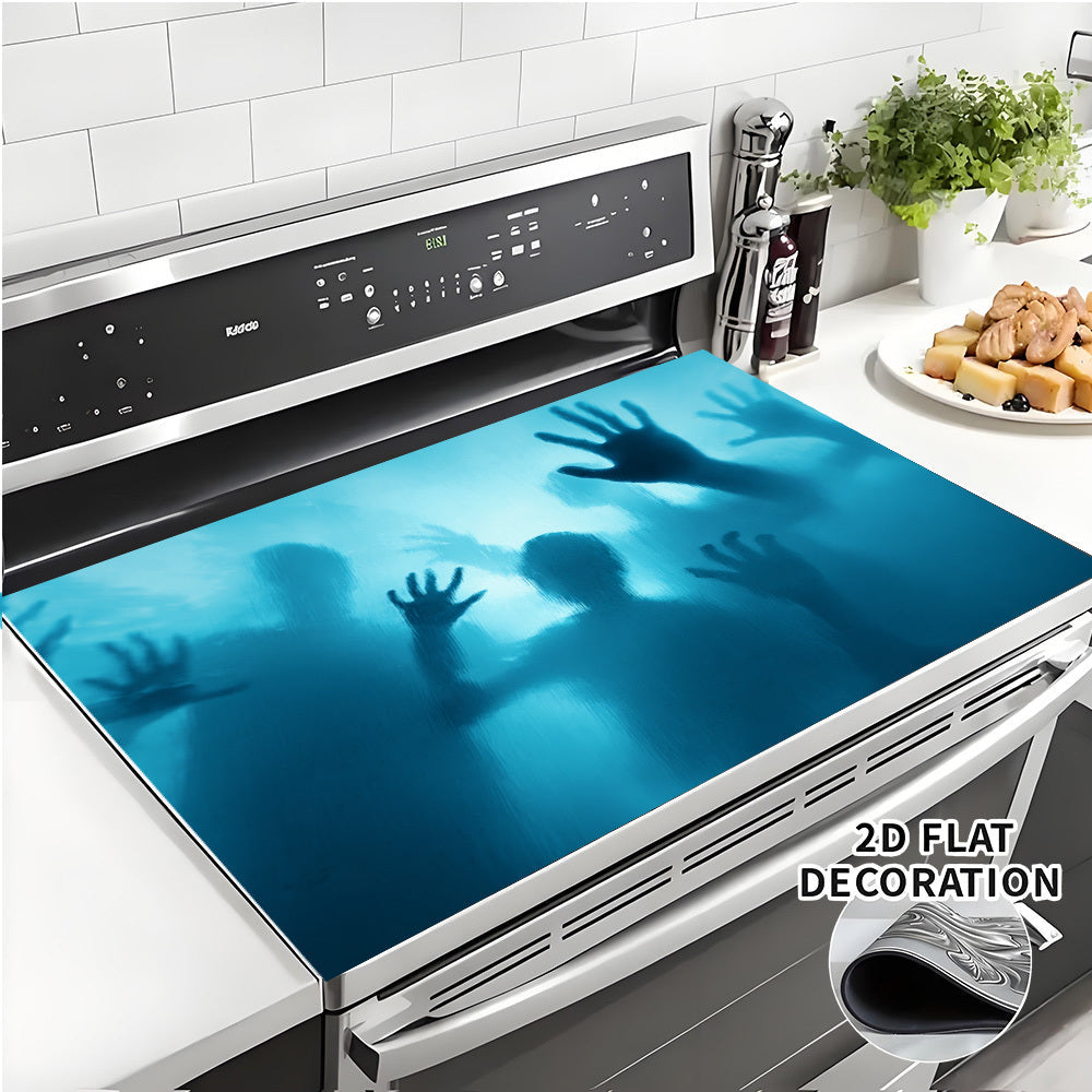 1pc Alfombrilla para Electrodomésticos Grandes - Protector de Encimera Antideslizante y Antiarañazos con Diseño de Manos Fantasmales, Tapete Extra Largo para Horno, Lavadora o Secadora (72.01x51.99 cm) - Fácil de Limpiar, Decoración Perfecta para Hallowe