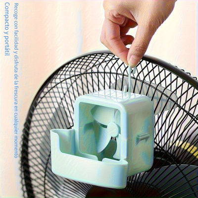 Ventilador portátil con clip para niebla de hielo - Funcionamiento sin batería, cuerpo ligero y duradero de plástico, instalación sin taladro para uso en casa/escritorio/exteriores, diseño blanco elegante, ventilador portátil, mejora del confort en casa,