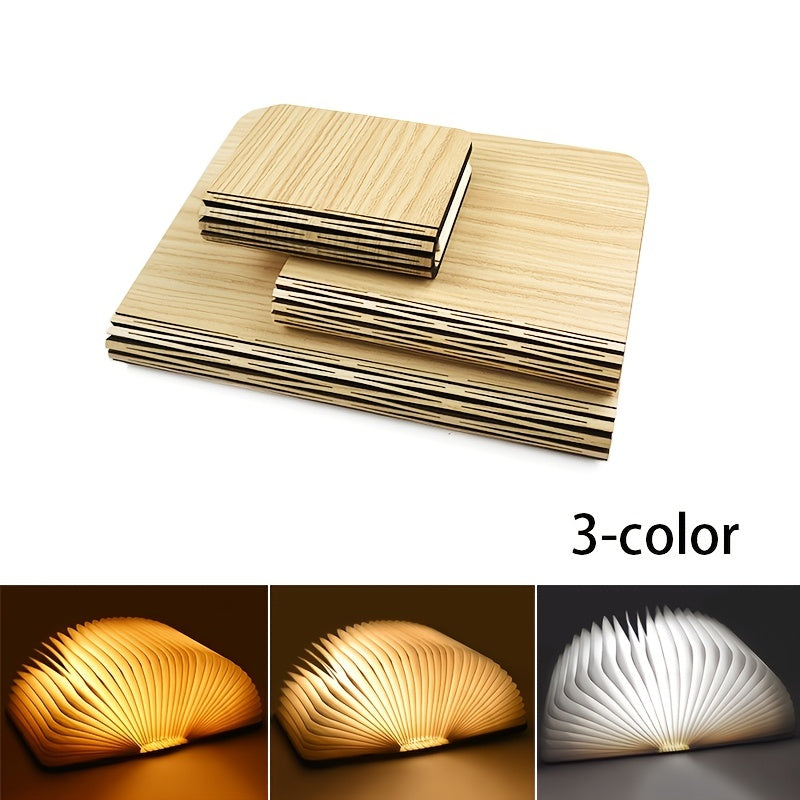 Lámpara de escritorio LED plegable de madera, recargable por USB con batería de níquel, acabado de metal pulido, control de interruptor, compatible con el Asistente de Google para dormitorio, oficina, decoración de estantería Regalo