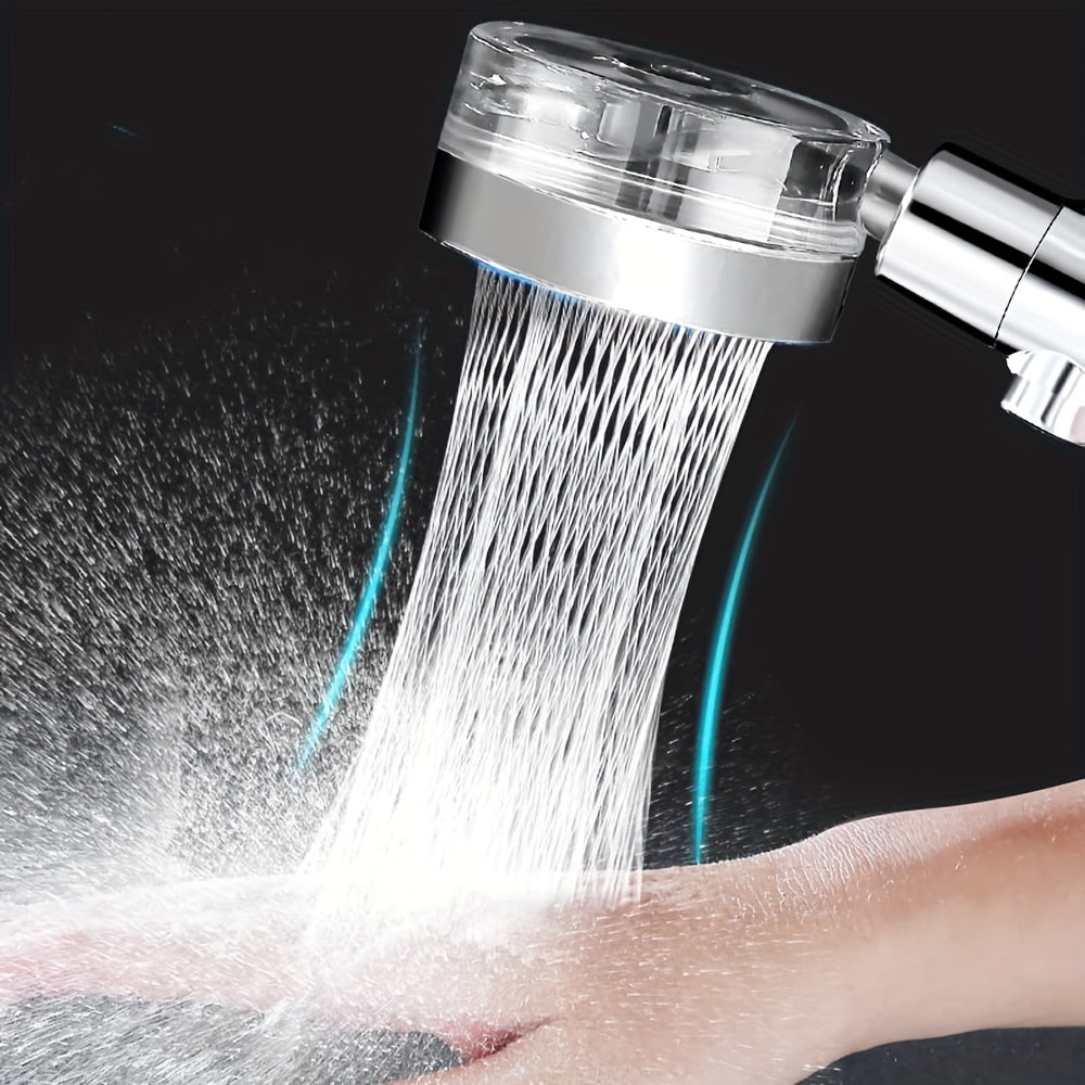 Conjunto de cabezal de ducha turbo de mano de alta presión con manguera de acero inoxidable de 59 pulgadas, 5 repuestos de filtro de algodón PP, flujo de agua ajustable con botón de parada, cabezal de ducha filtrado giratorio de 360 grados, accesorios de