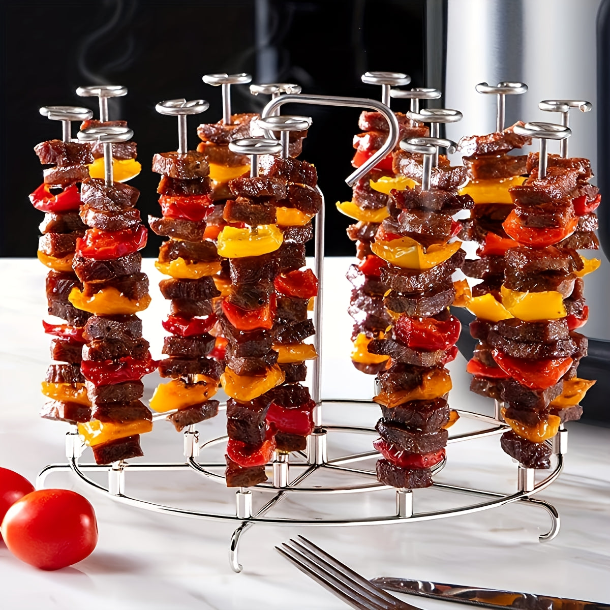 15 piezas de rejilla de acero inoxidable de grado alimenticio para freidora de aire, rejilla vertical, para hacer deliciosos platos en la cocina, herramienta de cocina.