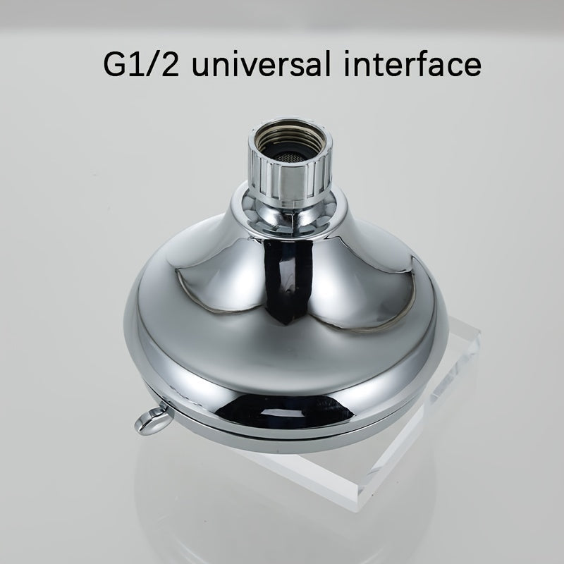 Cabezal De Ducha De Alta Presión De 1 Pieza, Cabezal De Ducha Fijo Tipo Lluvia De 10,16 Cm, Configuración De 5 Rociadores Con Rótula Giratoria Ajustable, Excelente Reemplazo Para El Cabezal De Ducha De Su Baño (cromado), Accesorios De Baño
