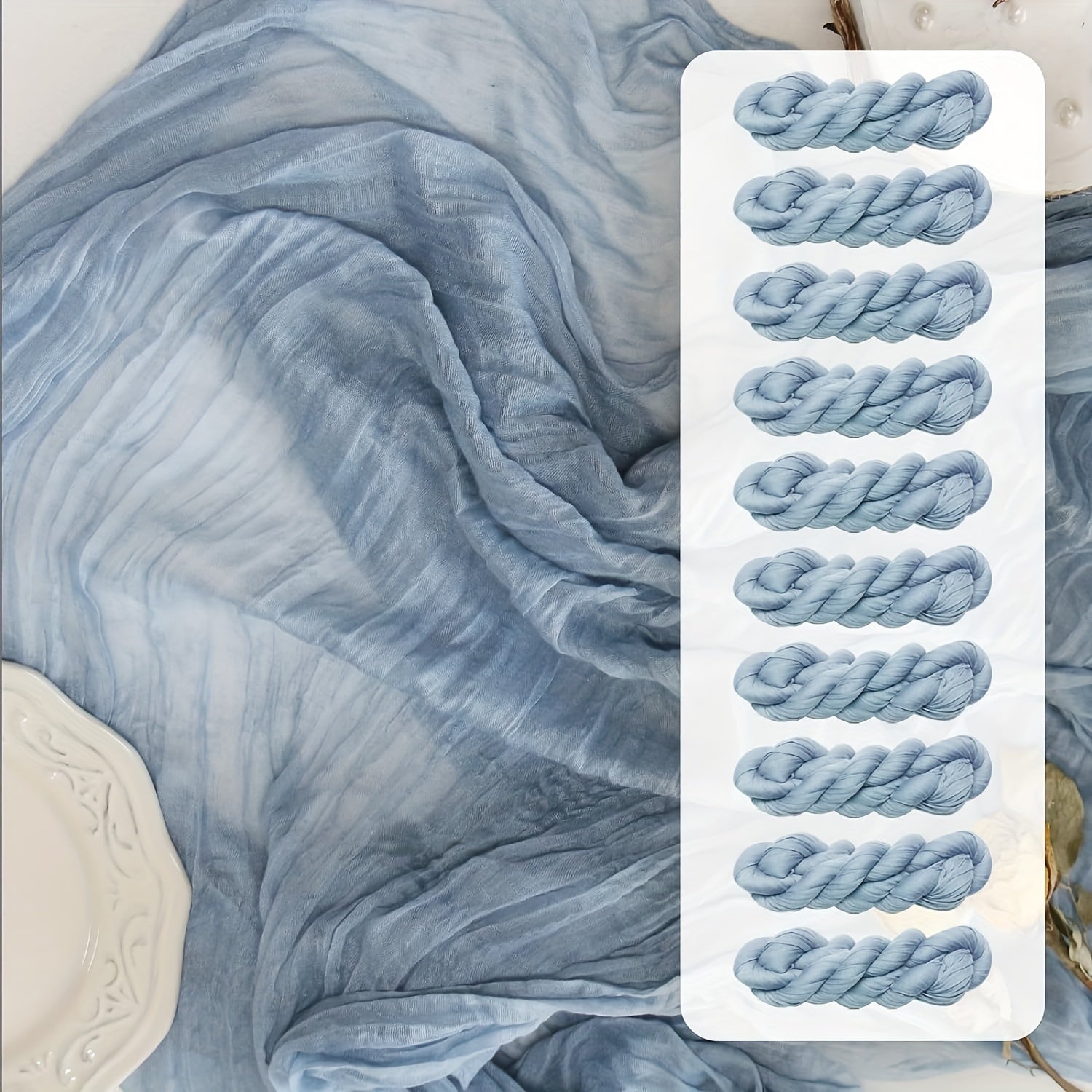 Corredor de mesa de gasa bohemia de queso - 1 mantel rectangular de poliéster de color sólido para decoración de mesa de pastel de fiesta de cumpleaños de despedida de soltera de boda, decoración de banquete romántico tejido, tela 100% poliéster