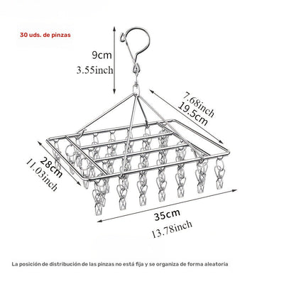Perchero multipinzas de acero inoxidable para cortavientos, perchero pulido para secar calcetines de metal, pinza sólida gruesa para calcetines domésticos, perchero para secar ropa interior y calcetines en el balcón
