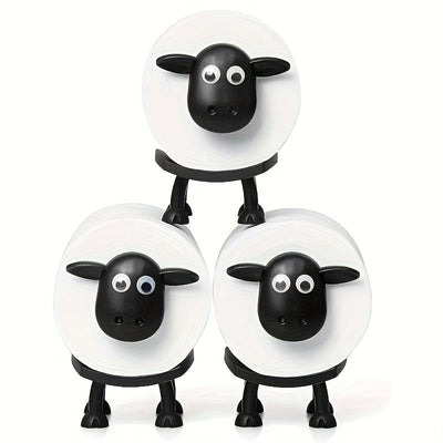 Soporte de papel higiénico de oveja divertido para baño, 3D impreso, soporte de papel higiénico de oveja negra, 3 piezas/2 piezas/1 pieza, contenedor de almacenamiento de papel higiénico, contenedores de almacenamiento de papel higiénico.
