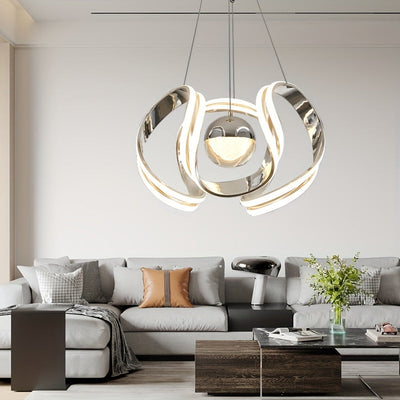 1 pieza de moderno candelabro LED con luz que cambia de color tri-color, acabado de metal pulido, montaje semi-inclinado, dirección de luz ascendente y descendente, hardware de instalación incluido, para bar, hotel, restaurante - opciones doradas/platead
