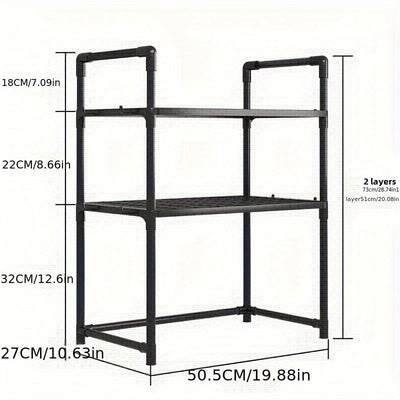 Organizador de Condimentos con Gancho para Reposabrazos y Estante Ampliado y Engrosado para Microondas, Horno y Máquina de Pan