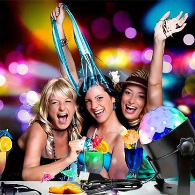 Luz de escenario de bola de discoteca RGB alimentada por USB - Proyector de fiesta de DJ de cambio de color con luces LED vibrantes, ideal para hogar, KTV, bodas, actuaciones de baile y celebraciones de vacaciones, interfaz USB, montaje en pared o escrit