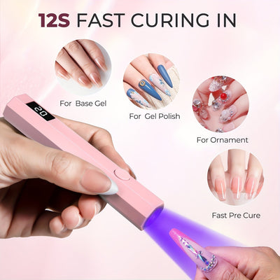 Linterna de Uñas Portátil - Lámpara LED USB para Secado Rápido en 20s, Diseño Anti Derrame, Sin Pantalla Necesaria, Ideal para Hogar, Salón y Viajes, Manicura y Pedicura con Gel - Ligera y Compacta, Herramienta Ergonómica de Belleza, Plástico Duradero, P