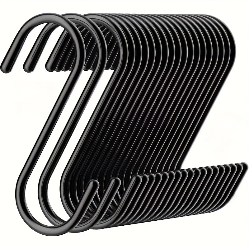 20 ganchos tipo S resistentes - Fáciles de instalar, antideslizantes, solución duradera para colgar en pared, prácticos para plantas, ropa, jardín y cocina - Estilo moderno, resistentes al óxido, ahorradores de espacio, organizador de accesorios